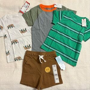 Boys size 18 months, Cat & Jack Bundle, 3 Tees and 1 Pair of Shorts